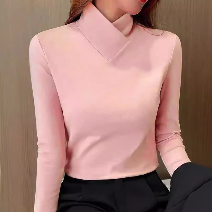 Women's Turtleneck Sweater with Long Sleeves and High Collar