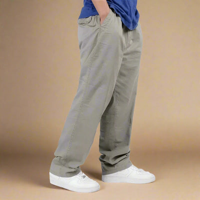 Men's Comfortable Chino Pants - Baggy Fit with Elastic Waistband